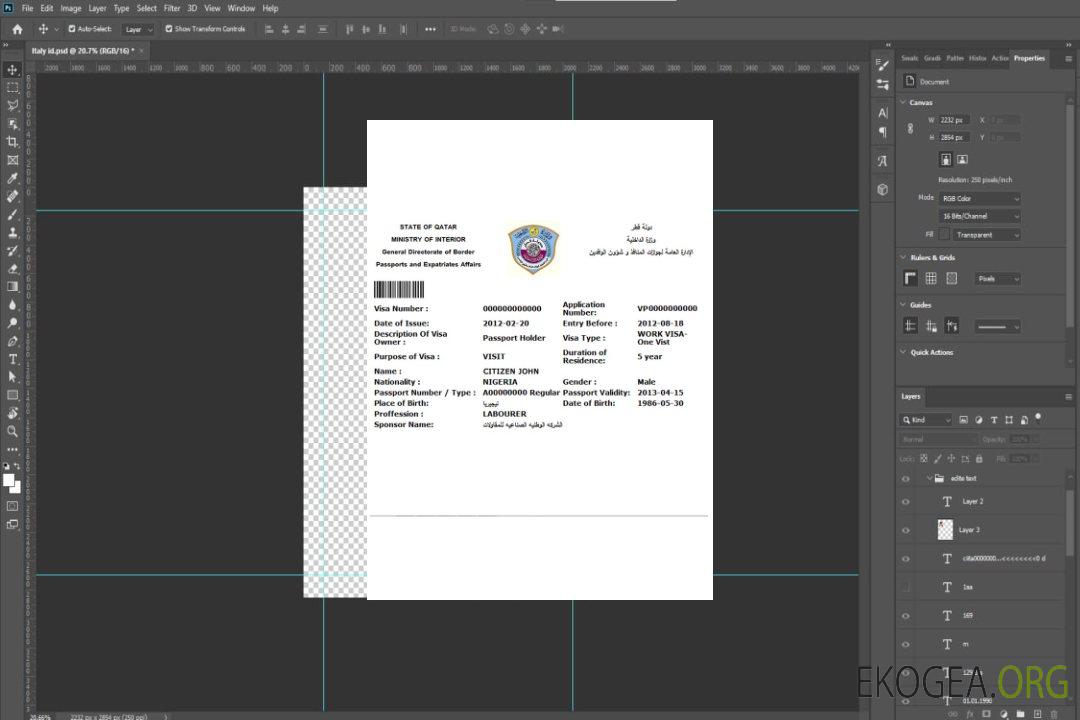 Visa électronique QATAR template Visa électronique QATAR template